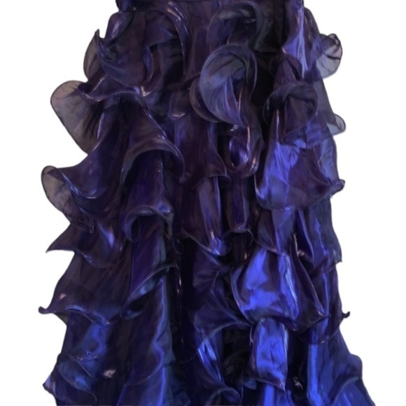 Strapless Flamenco Gown Royal Blue w/Sequin Accent Size 0 Open Lace Up Back - Picture 7 of 11